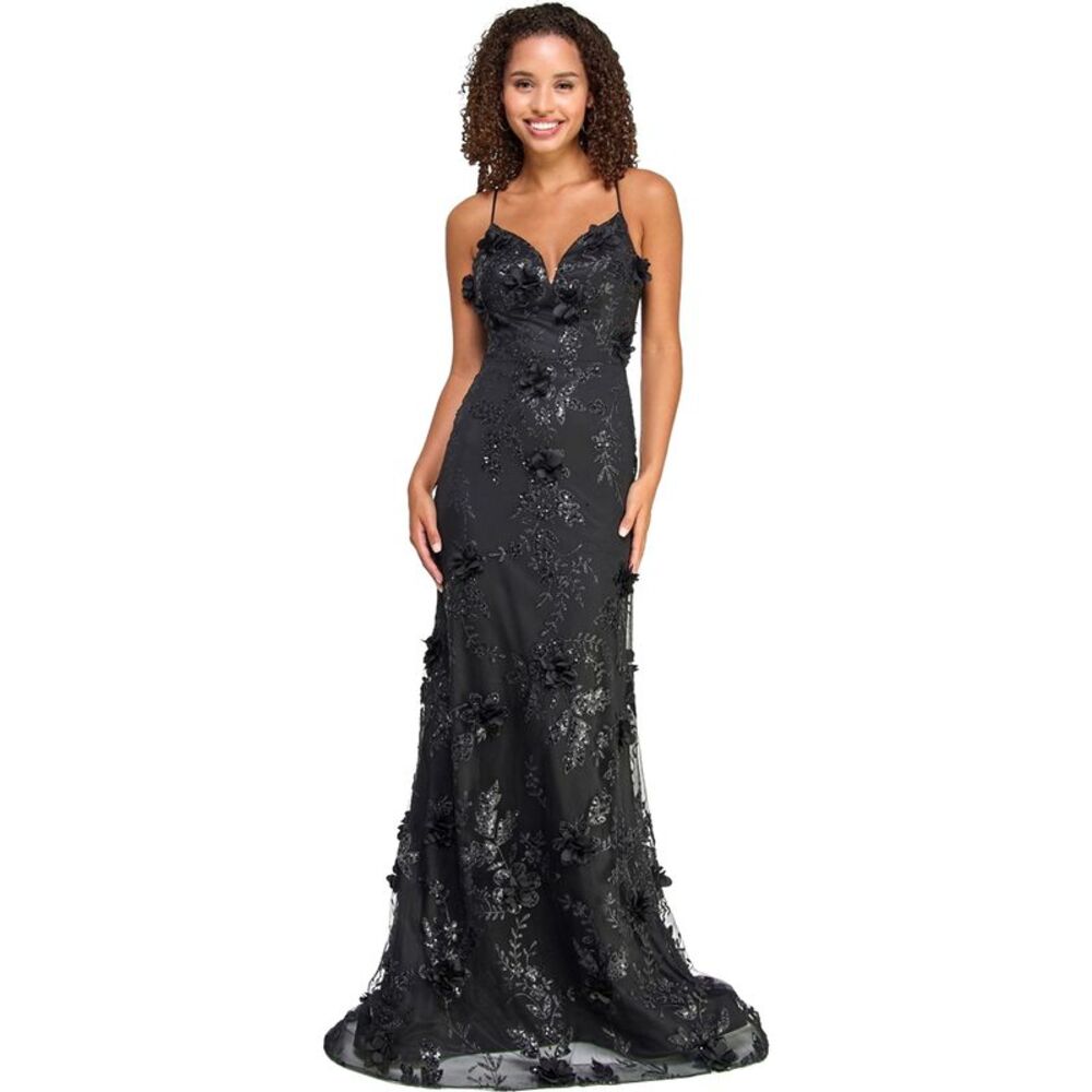 Say Yes to the Prom Womens Juniors Crystal Gown Dress, NWT